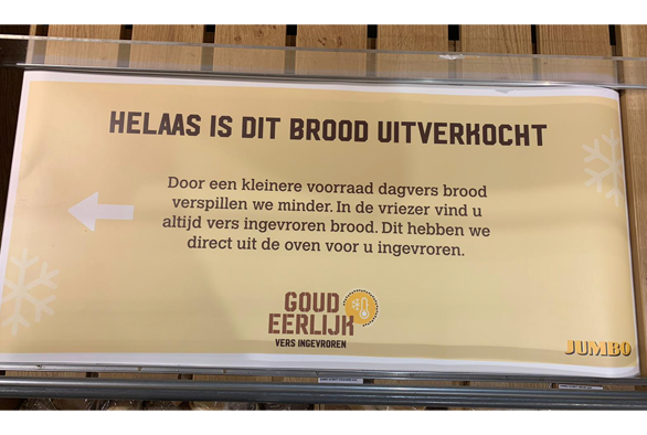 Goudeerlijk vers ingevroren brood voorbeeld pamflet